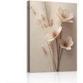 thumbnail image 1 of Cuadro decorativo lienzo mariposas doradas naranja azul flores beige técnica salpicadura oro, arte abstracto floral moderno, decoración elegante para dormitorio, sala y tocador, 1 of 5