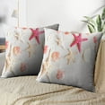 thumbnail image 4 of LALILO Throw Pillow Covers Starfish And Sand Beach Summer Flat Space Cushion Cover 18" x 18", 2 Pack, 4 of 6