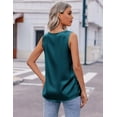 thumbnail image 5 of Zeagoo Women's Silk Blouse Elegant Tops Pleated Tank Top Shirt V Neck Blouse Casual Sleeveless Tank Tops, 5 of 5