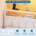 thumbnail image 4 of Twin Bunk Bed with 8 Storage Drawers, Twin Over Twin Size Metal Bunk Beds with Charging Station & LED Lights & Storage Headboard & Safety Guardrail & Ladder, White, 4 of 9
