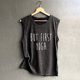thumbnail image 4 of Gibobby Cómodo estampado casual mujer sin mangas top top camisa suelta blusa de mujer(Negro,CH), 4 of 4