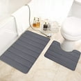 thumbnail image 5 of Soft Foam Bathroom Rug & Toilet Mat Set | Non-Slip Bath Mat | Super Absorbent & Machine Washable | Modern Style for Kids & Adults, 5 of 7