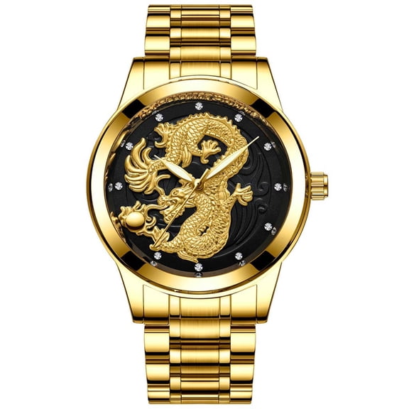 Jewelry On Clearance Longfeng Couple Table Luminous Gold Color Quartz Ultra-Thin Steel Belt Watch K