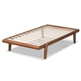 thumbnail image 3 of Bowery Hill Walnut Brown Finished Wood Twin Size Platform Bed Frame, 3 of 7