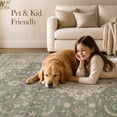 thumbnail image 5 of SIXHOME 6'x9' Vintage Medallion Floral Area Rug, Soft Low Pile Non Slip Washable Indoor Rugs for Living Room, Bedroom, Dining Room, Green, 5 of 8
