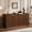 Walnut, variant on 559-Inch Modern Wavy Sideboard, 4-Door Curved Storage Cabinet, Green TV Stand Media Console for Living Room, Kitchen, Bedroom, Green