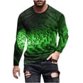 thumbnail image 2 of Blusas y camisas de manga larga con cuello redondo para hombre, blusa informal de manga larga con cuello redondo y estampado de rayas, blusa de poliéster para hombre, 2 of 5