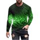 thumbnail image 2 of Blusas y camisas de manga larga con cuello redondo para hombre, blusa informal de manga larga con cuello redondo y estampado de rayas, blusa de poliéster para hombre, 2 of 5