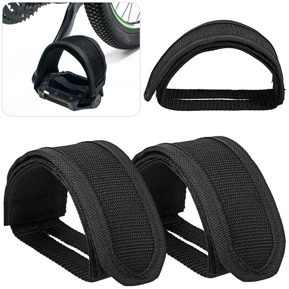 WSTEER 2pcs Pedal Straps Bike Pedal Feet Belt Toe Clips Adjustable Adult Bike Footrest Straps Bike Accessories