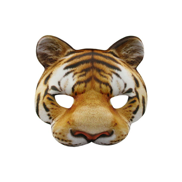 Tiger Half Realistic Look Soft Foam Face Mask Halloween Costume Accessory - Walmart.com