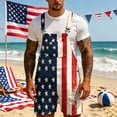 thumbnail image 2 of JAJAHO American Flag Overalls Mens Casual Rompers With Adjustable Straps Independence Day Celebration Bib Shorts 4Th Of July Outfit, 2 of 7