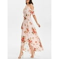 thumbnail image 2 of Jophufed Plus Size Summer Dresses Women Casual Short Sleeve Cold Shoulder Boho Maxi Dress Flower Print Long Dress, 2 of 8