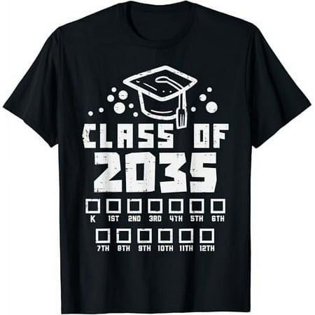 

Class Of 2035 Checklist Kindergarten Graduation Grow With Me T-Shirt