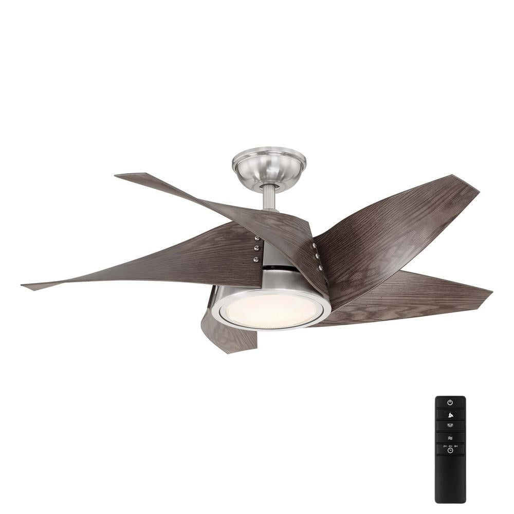 Home Decorators CollectionLED Indoor Brushed Nickel Ceiling Fan w/ Remote Contr. 