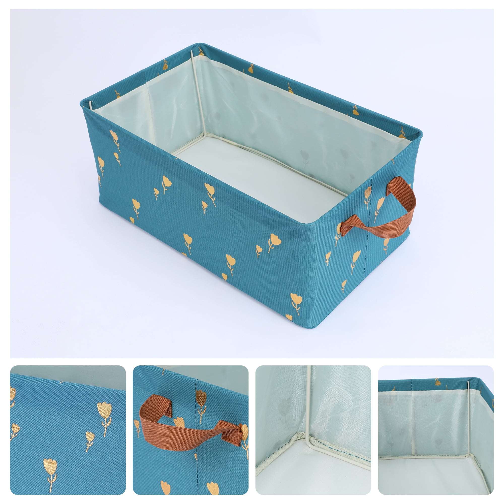 Unique Bargains Fabric Storage Cube Storage Bin Storage Basket Green