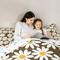 thumbnail image 5 of Feelyou Vibrant Groovy Floral Full Size Comforter Sets, Rustic Farmhouse Botanical Bedding Comforter Set, Teen Kid Child Reversible Bedding Sets, Ultra Soft Home Decor, 3-Piece, 5 of 8