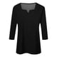thumbnail image 3 of MHFRRA Camisas de Manga 3/4 para Mujer, Blusas de Verano con Cuello Cuadrado y Bloques de Color, Blusas Elegantes e Informales para Mujer Negro, 3 of 3