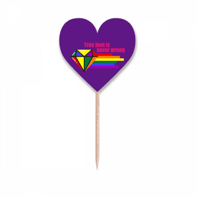 True Love Is Never Wrong Art Deco Fashion Toothpick Flags Heart Lable Cupcake Picks