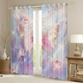 thumbnail image 2 of Castle Fairy Pink Golden Butterfly Black Out Curtains for Teens Women Men,Abstract Gradient Curtains Pack Of 2 (42X63 Each),Floral Rose Bedroom Curtains,Breathable Home Decor, 2 of 6