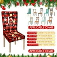 thumbnail image 2 of 6 Pcs Christmas Chair Covers Merry Christmas Chair Back Cover Stretch Christmas Seat Cover Washable Xmas Dining Chair Protector Slipcover for Dining Room Kitchen Holiday Party(Plaid Style), 2 of 6