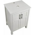 thumbnail image 7 of ELECWISH 24 Inches Traditional Bathroom Vanity Set in White Finish, Single Bathroom Vanity with Top and 2-Door Cabinet, Glass Sink Top with Single Faucet Hole, 7 of 7