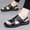black, variant on Crocodile Grain Two-Wear Thick Platform Men's Leather Sandals