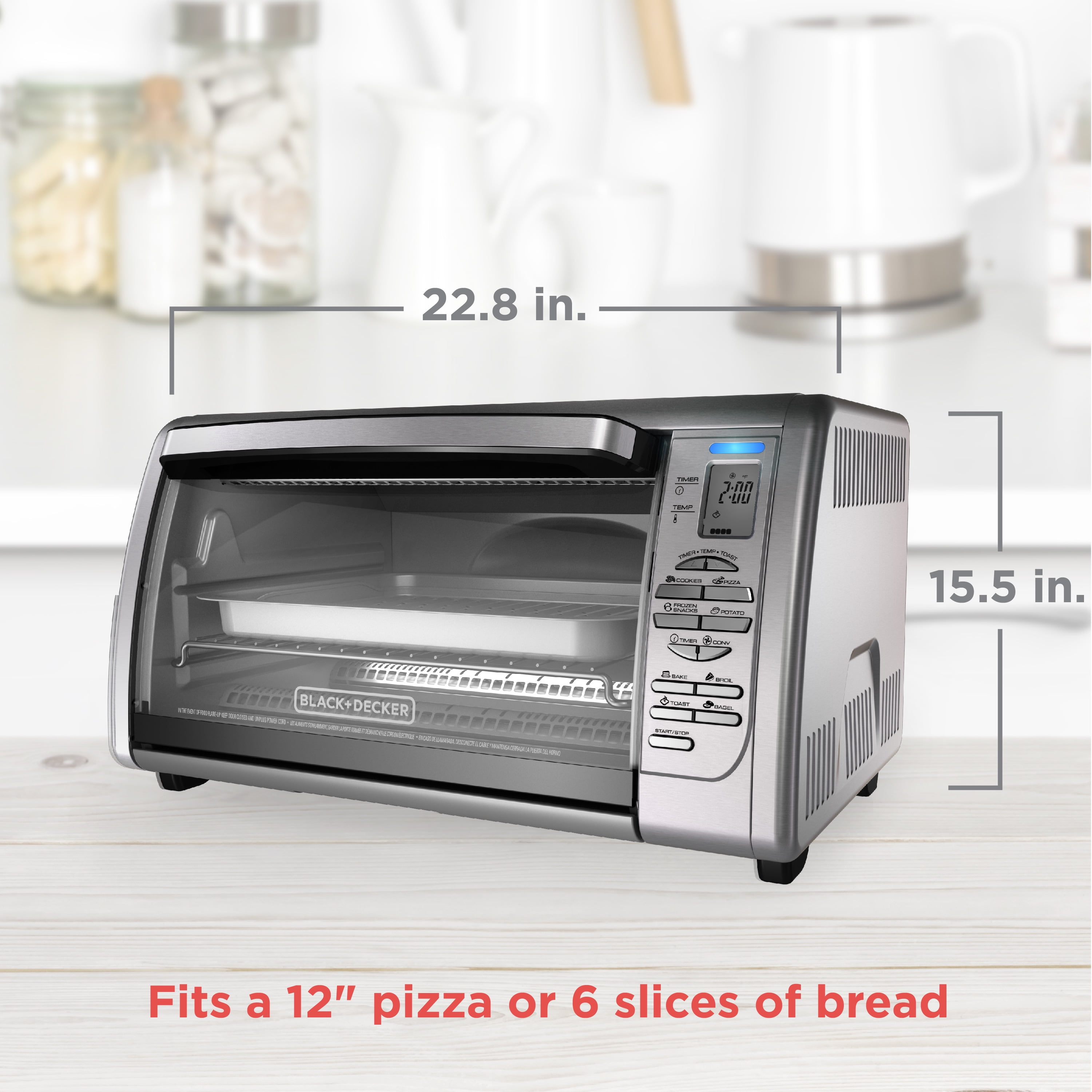 BLACK+DECKER Countertop Convection Toaster Oven, Stainless Steel, Pizza Oven,  Electric Oven, Kitchen Appliance - AliExpress