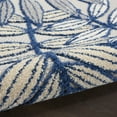 thumbnail image 5 of 8â€™ x 11' Ivory and Navy Leaves Indoor Outdoor Area Rug, 5 of 6