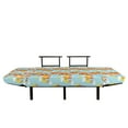 thumbnail image 3 of Phoenix Futon Couch, Cartoon Bird with Exquisite Feather on Cloudy Sky Reborn Theme, Daybed with Metal Frame Upholstered Sofa for Living Dorm, Loveseat, Vermilion Pale Blue, by Ambesonne, 3 of 4