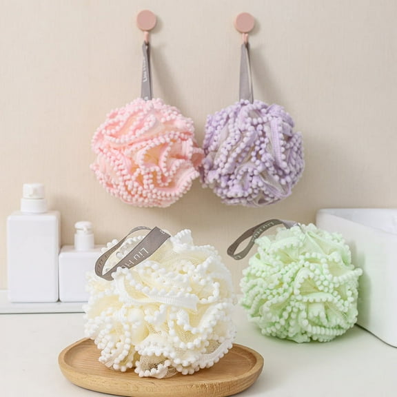 Scrubber Loofahs for Women Men, Spa Soft Mesh Loofahs,Shower Sponge,Bath Luffas,4Pcs,Random