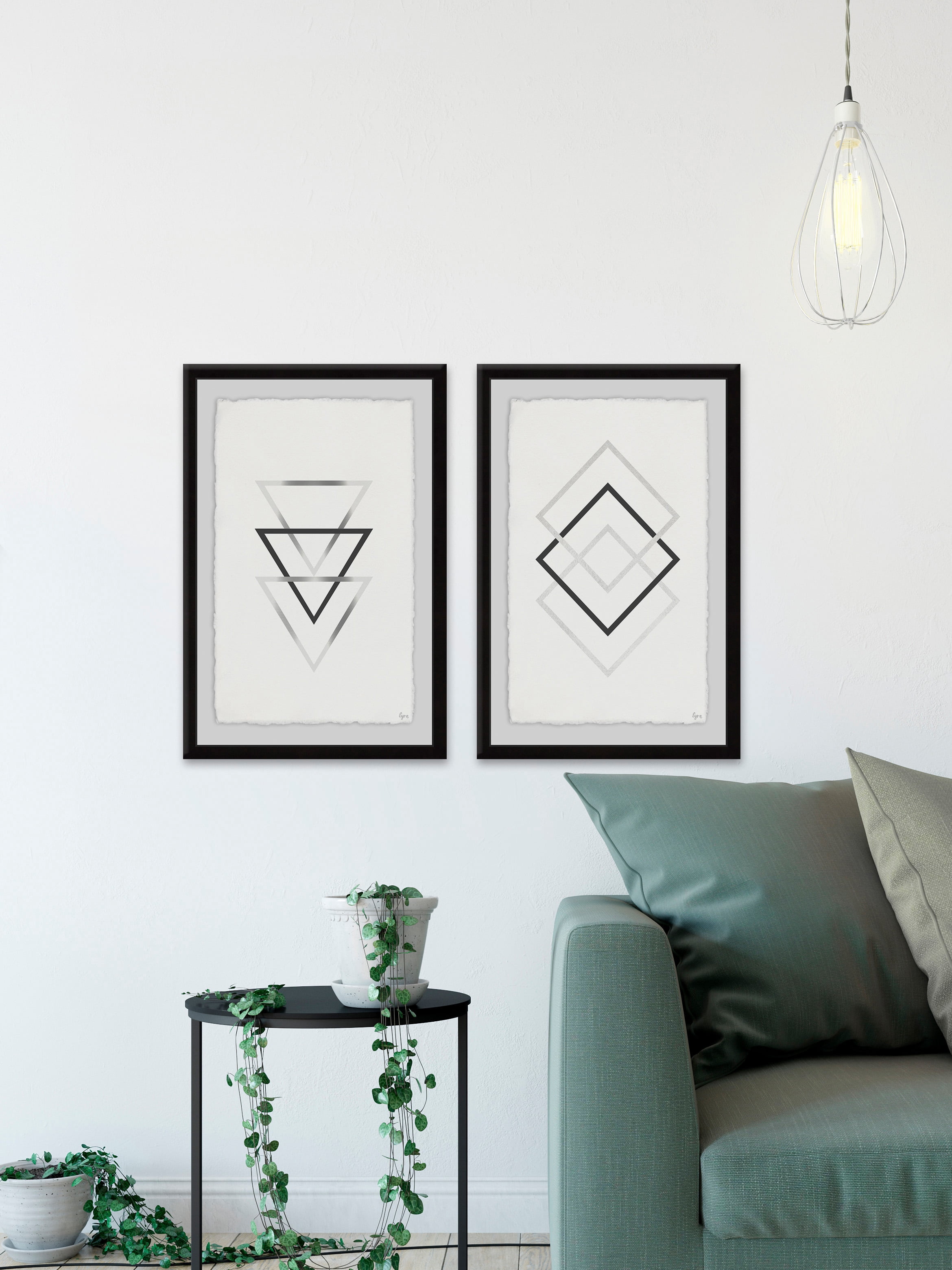 Triangles and Diamonds Diptych