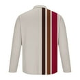 thumbnail image 4 of Fnnxeal Mens Polo Shirts Casual Long Sleeve Striped Fall Winter Button Collared Red Polo Shirts for Men Size L, 4 of 5
