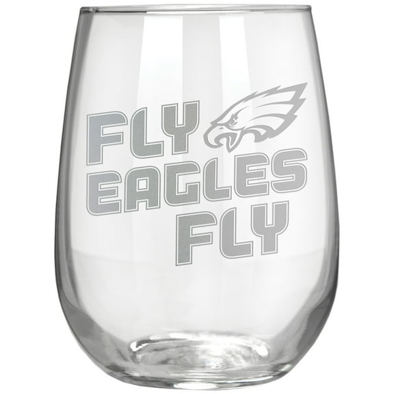 Philadelphia Eagles Etched 17oz. Rally Cry Stemless Wine Glass