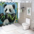 thumbnail image 7 of Awypu Cute Animal Baby Panda Playing with Flower Pictures Print Chinese Style Painting Durable and Washable Waterproof Shower Curtain Multiple Sizes White, 7 of 7