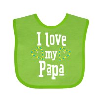 Inktastic I Love My Papa Hearts Boys or Girls Baby Bib