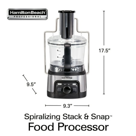 Hamilton Beach - Professional Spiralizing Stack & Snap 12-Cup Food Processor - Black