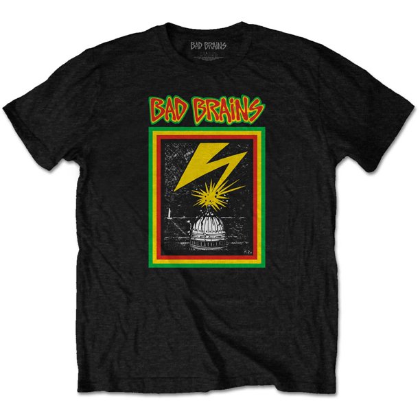 Bad Brains - Camiseta Capitol Strike de Algodón para Adultos Unisex (Negro)