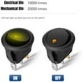 thumbnail image 4 of Nilight 12PCS Round Rocker Switch 12V 24V 20A Yellow LED SPST 3 Pin 2 Position ON Off Panel Mount for Car Truck Boat Marine Vehicle, 4 of 9