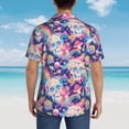thumbnail image 4 of Fuzoiu Skull rainbow color space Print Hawaiian Shirt for Men, Summer Beach Casual Short Sleeve Button Down Shirts, Men’s Beach Summer Shirts with Pocket,Large, 4 of 7