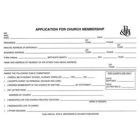 Church membership form template word Church membership form template word