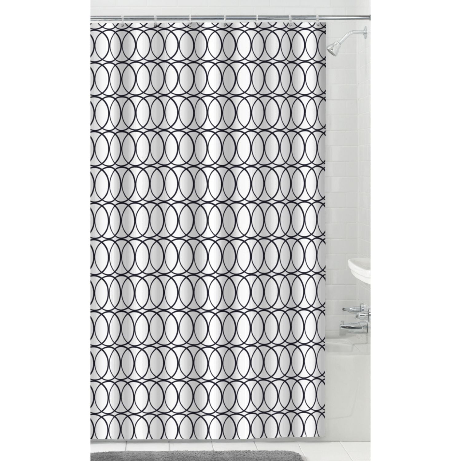 Rideau de douche Mainstays avec 12 crochets : ensemble de douche de 13 pièces
