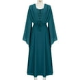 thumbnail image 4 of Medieval Bell Sleeve Dress for Women, Renaissance Fairy Cosplay Costume, Gothic Witch Vintage Maxi Gown, 4 of 6