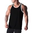 thumbnail image 5 of Awwp Mens Tops Men’S Muscle Tank Top Athletic Sleeveless Shirt Breathable Cotton/Polyester Blend for Gym And Casual Wear Black L, 5 of 6
