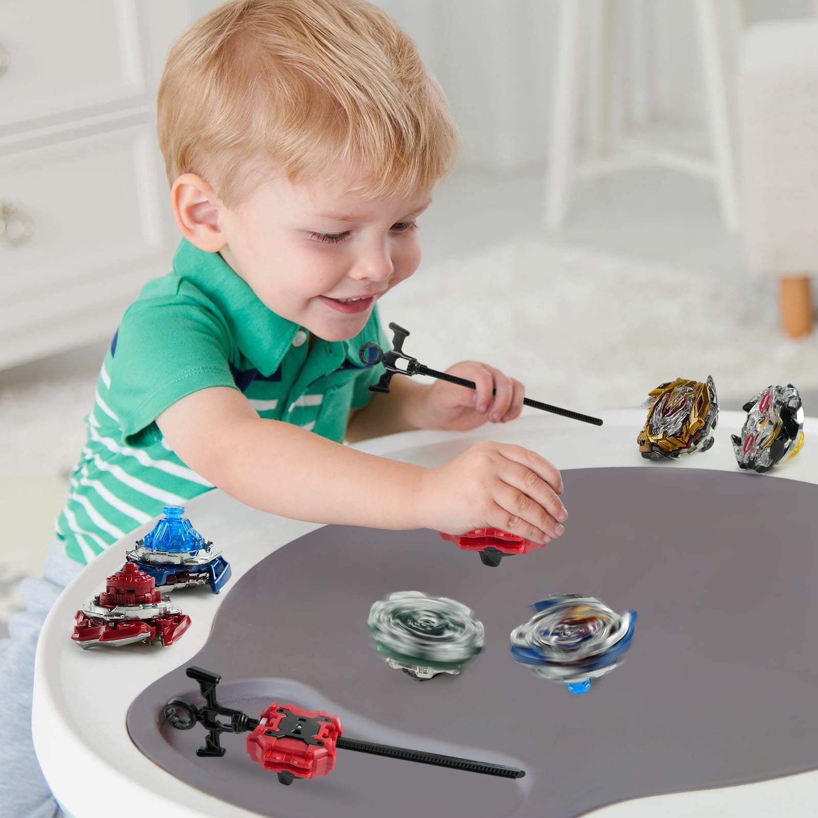 Jaawind Bey Battling Top Burst Gyro Toy Set for Kids, 12 Spinning Tops 3 Launchers 2 Grips Toy Blade Combat Battling Game with Portable Storage Box Gift for Children Boys and Girls