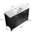 thumbnail image 2 of 48"Bathroom Vanity, Bathroom Storage Cabinet with 4 Soft close doors and 4 drawers, Freestanding Bathroom Vanities with Sink, Black, 2 of 9