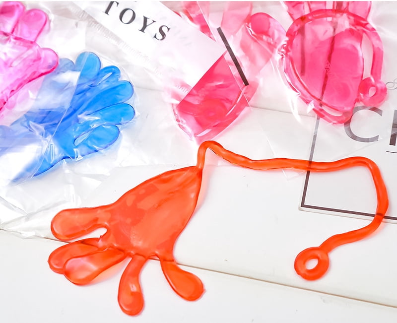 Pack De 20 Manos Pegajosas Slimy Multicolor – 5 Diseños De Halloween, Calabazas Y Murciélagos, Ideales Para Fiestas Infantiles, Piñatas Y Regalos Pequeños