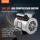 thumbnail image 2 of Motor electrico de compresor de aire VEVOR 2HP SPL, 115/230 V, 15/7,5 amperios, 56 marcos 3450 RPM, eje con llave de 5/8, rotación CW/CCW, longitud del eje de 1,88 para compresores de aire, 2 of 9
