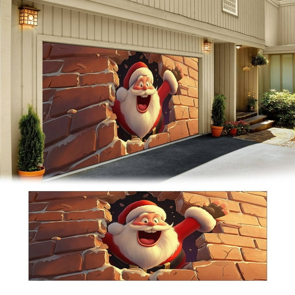 Christmas Banner Garage Door Decorations Large Cover for Holiday Parties Indoor Outdoor Winter Celebration Supplies