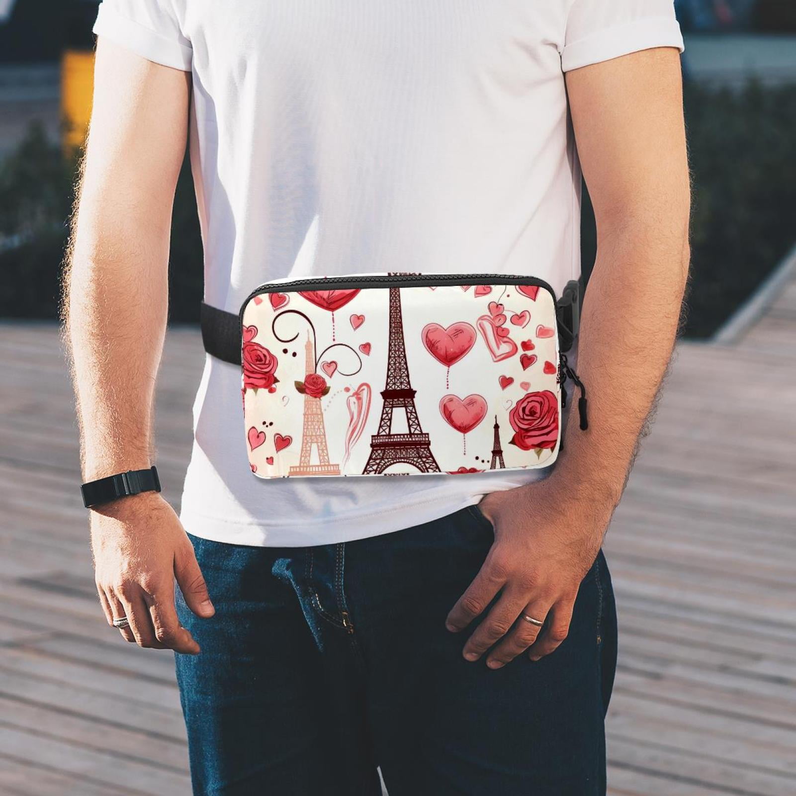 Valentine's Day Lightweight Adjustable Running Belt with Extension Strap - Unisex Fanny Pack Belt Bag