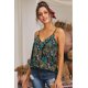thumbnail image 3 of ABPHQTO Camiseta sin mangas negra con botones y estampado floral para mujer, 3 of 5
